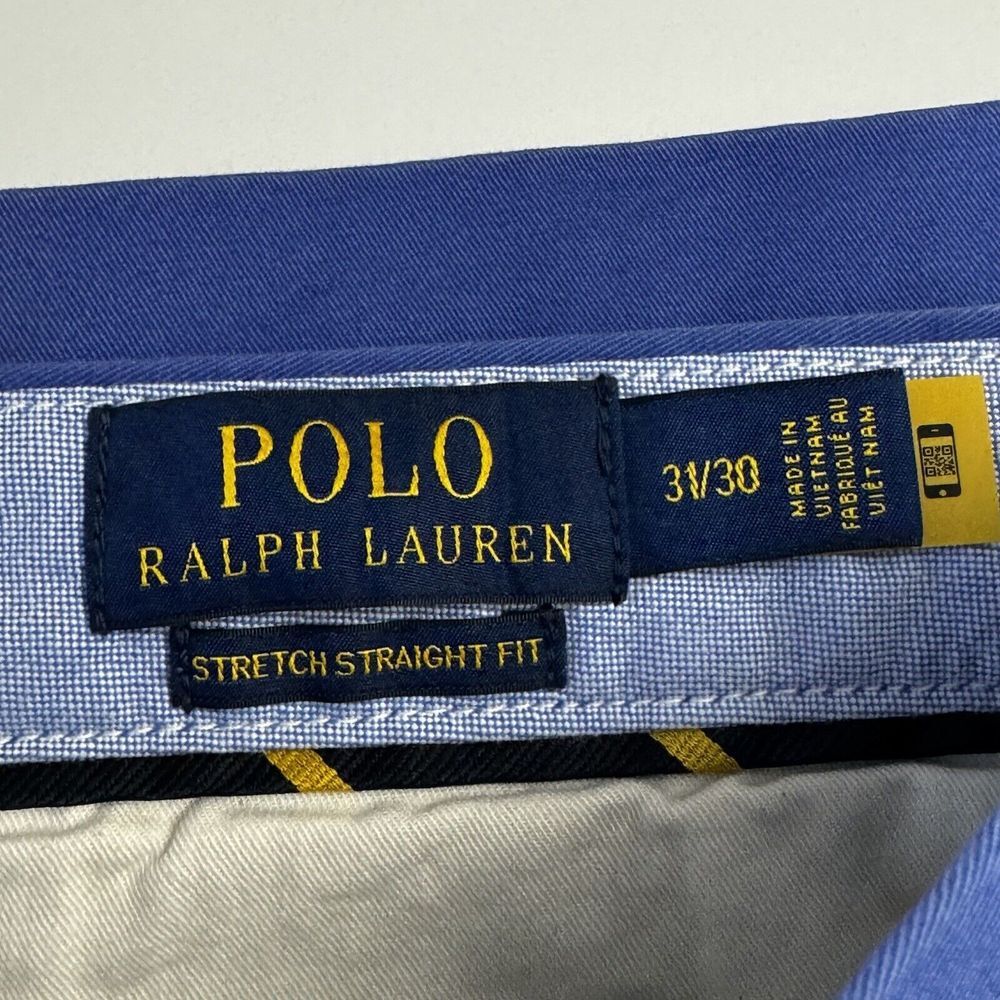 Polo Ralph Lauren Blue Stretch Straight Fit Cotton Twill Chino Pants Size 30x31 - Picture 7 of 8